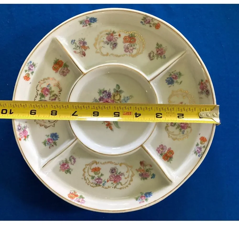 VTG Platter Japanese Serving Dip Relish Dish w/ Original Decorative Box